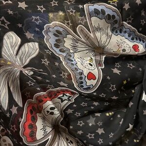 RARE Vintage Alexander McQueen Silk Scarve ☠️ “Sculls n Butterflies” 🦋
